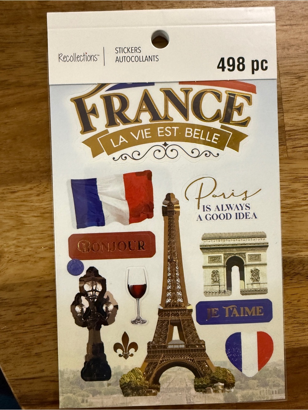 Recollections France Sticker Set - Gold, Blue, Red Accents